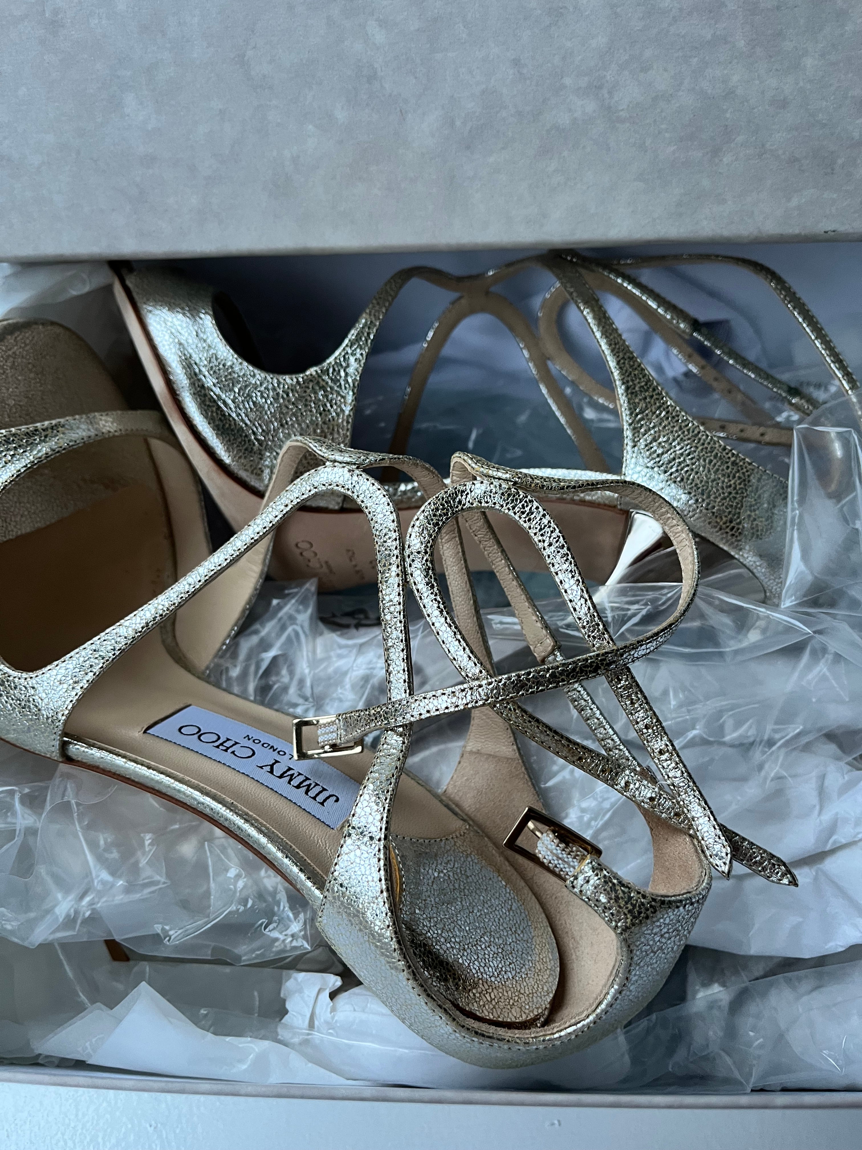 Jimmy Choo Champagne ‘Lance’ Sandals Size 39