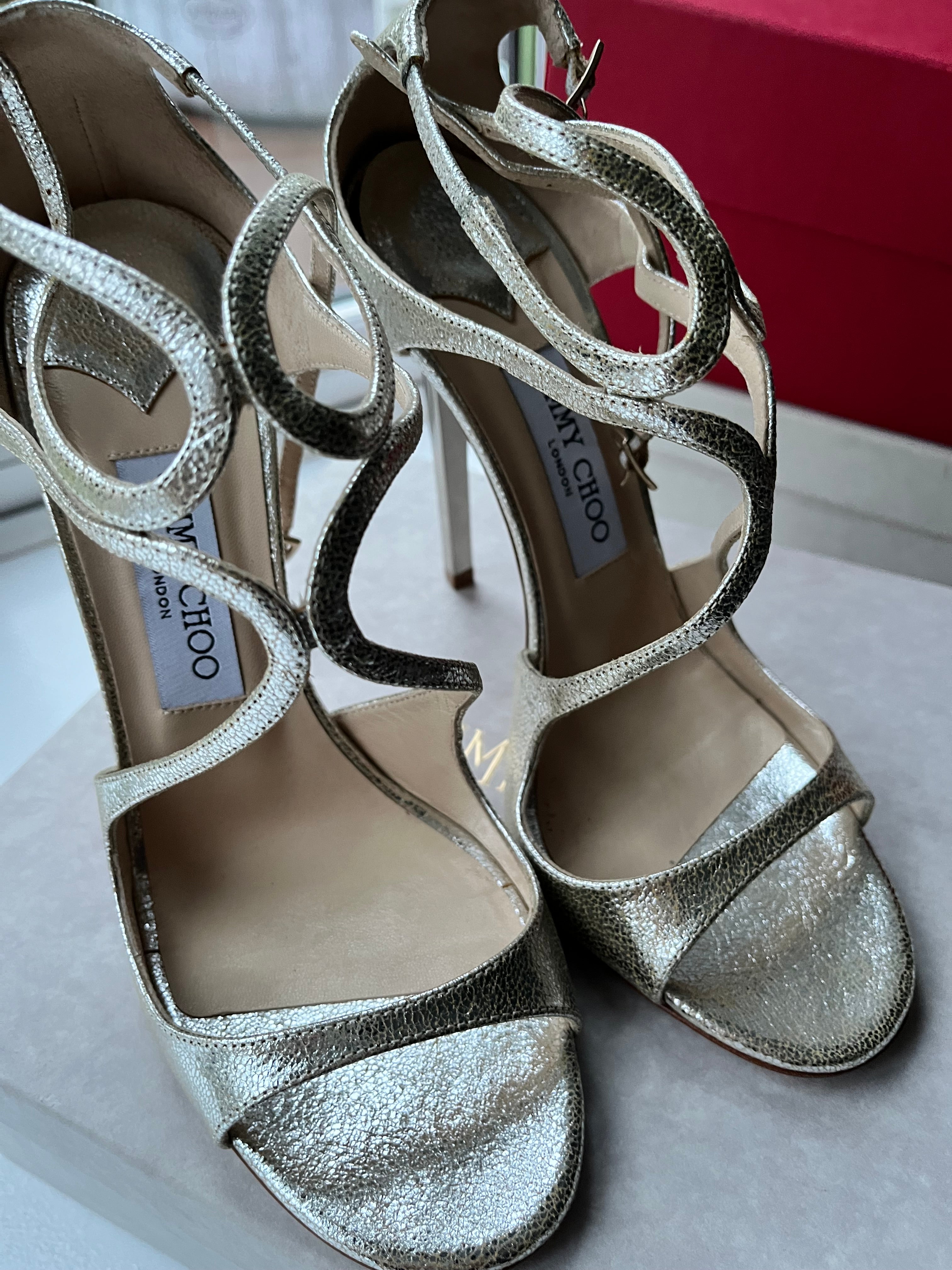 Jimmy Choo Champagne ‘Lance’ Sandals Size 39