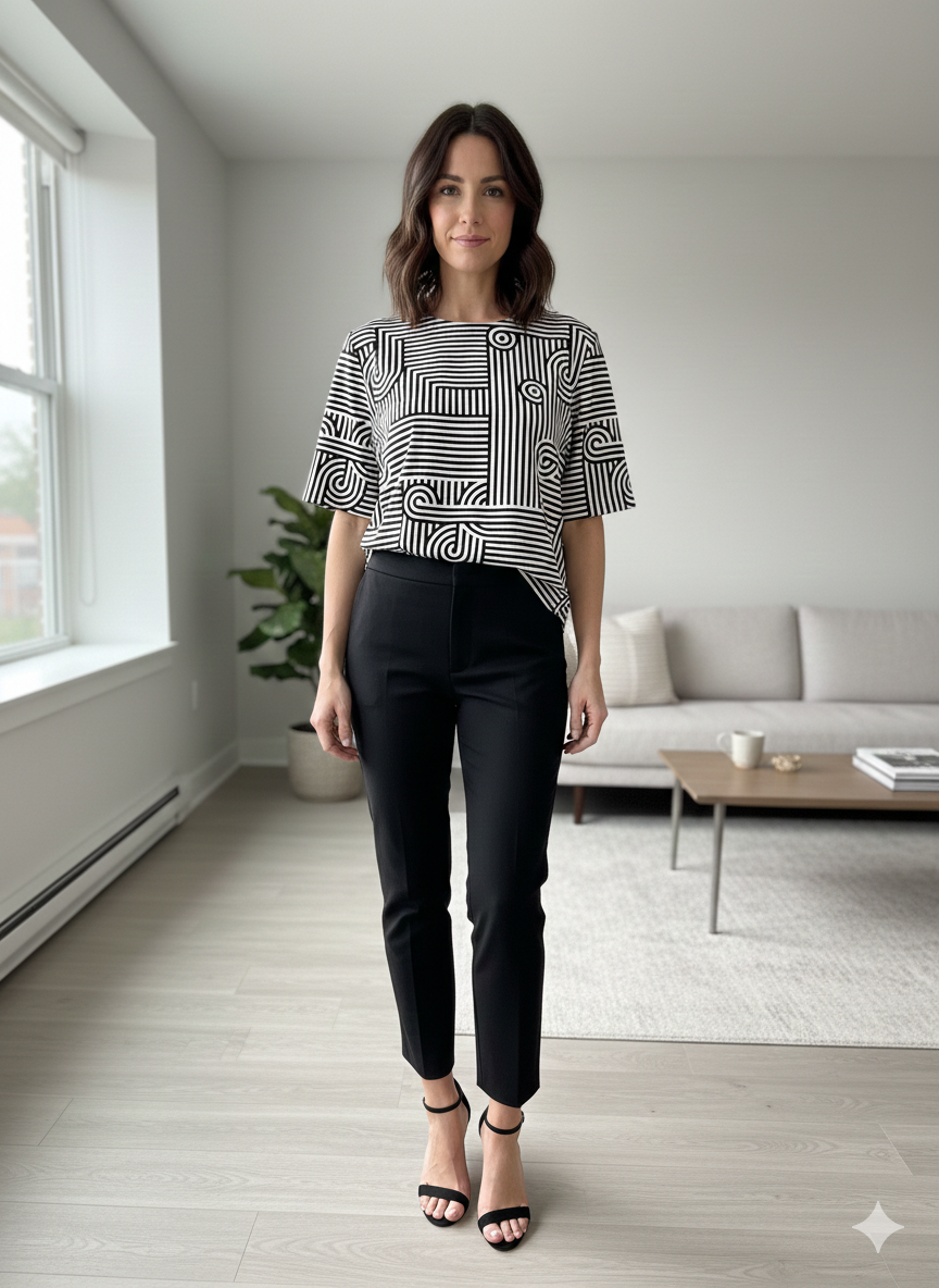 Victoria Beckham Monochrome Top Size 8