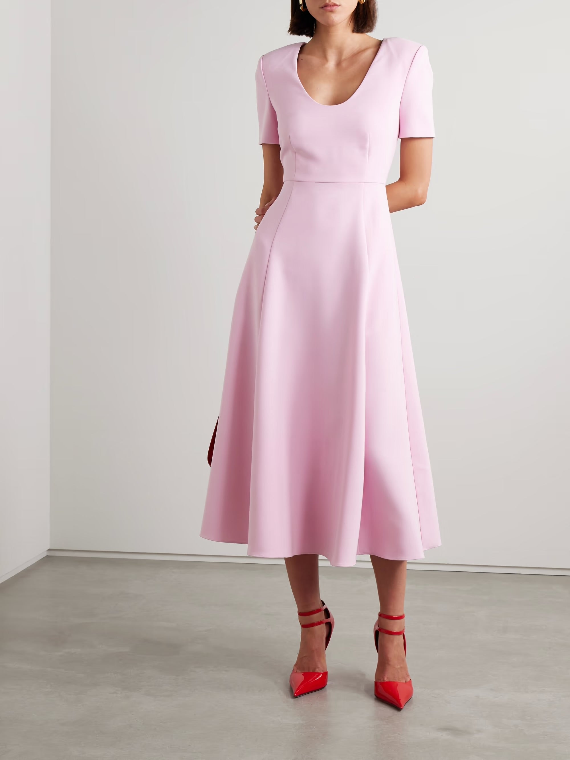 Roland Mouret Pink Fit and Flare Dress Size 12