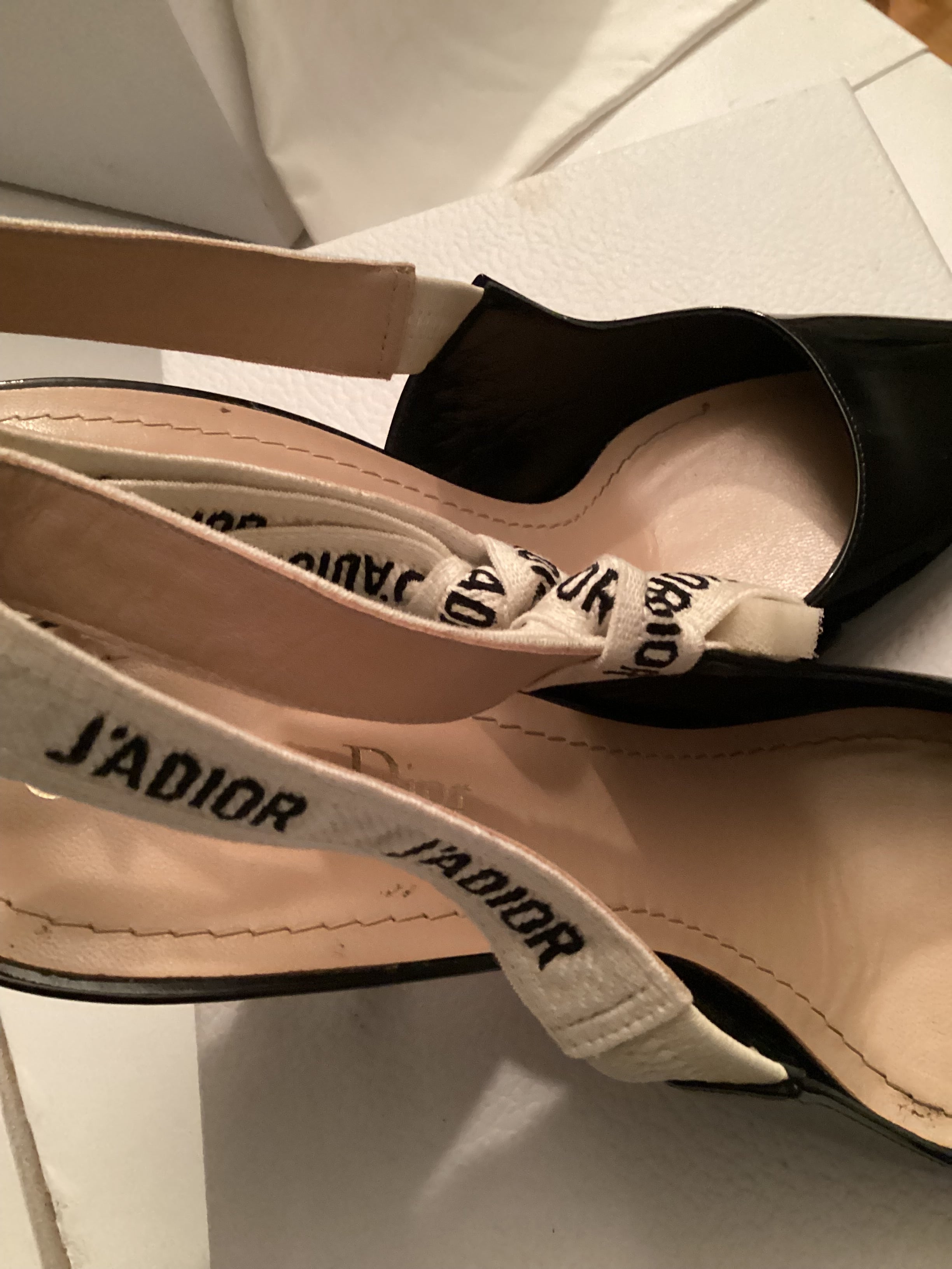 J’Adior Black Patent Shoes Size 39