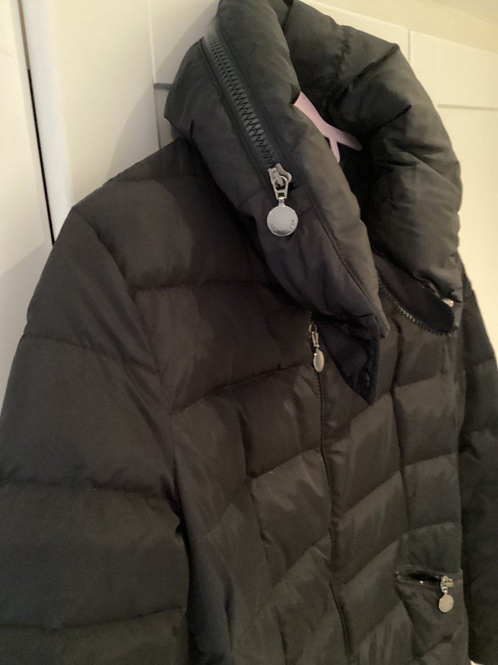 Moncler Black Flamette Coat Size 2