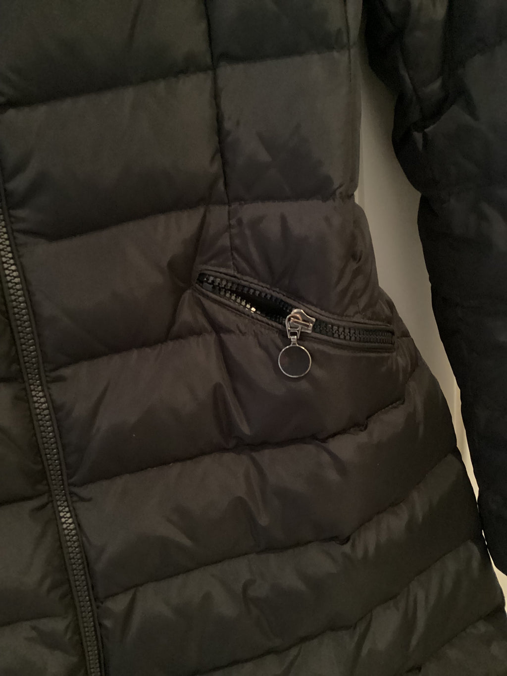 Moncler Black Flamette Coat Size 2