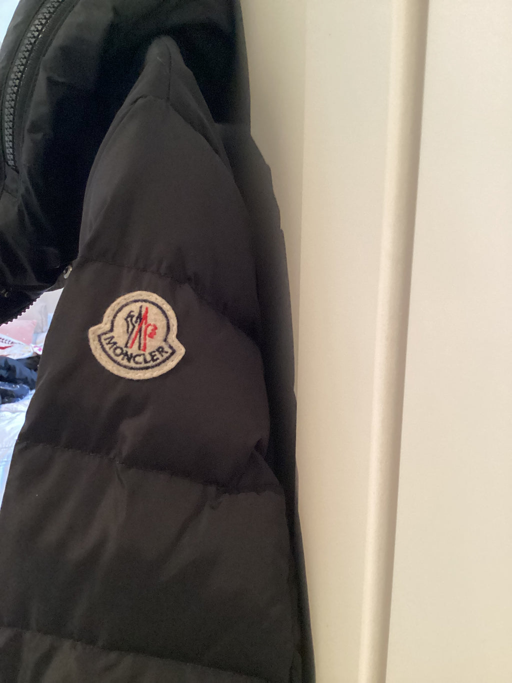 Moncler Black Flamette Coat Size 2