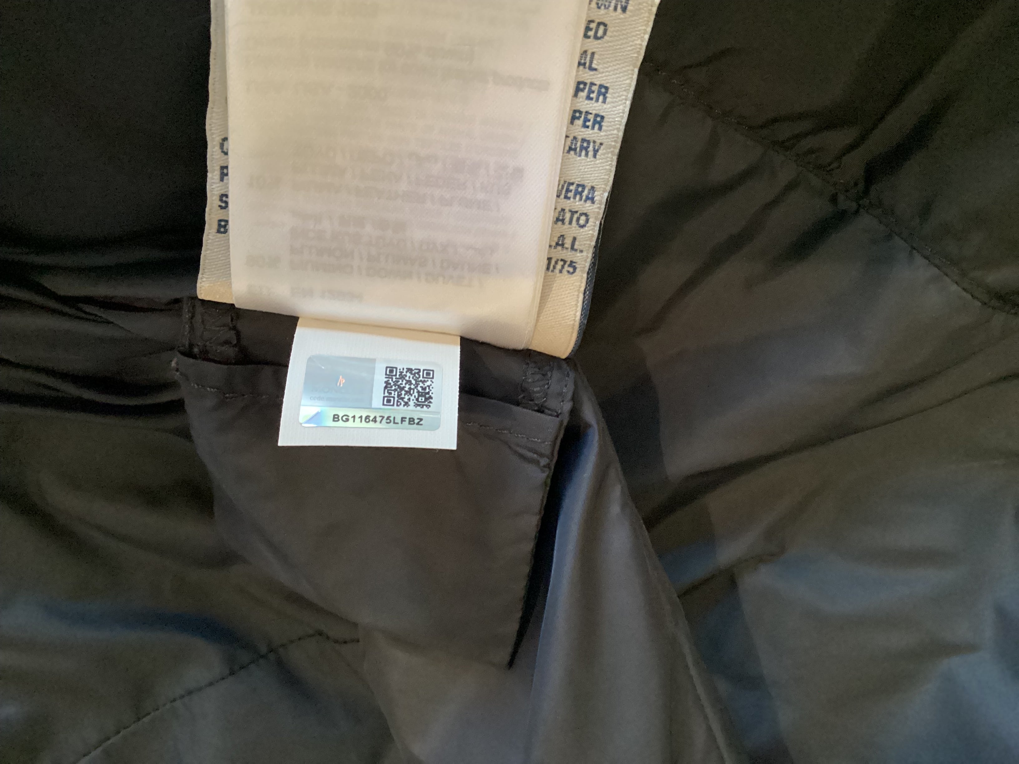 Moncler Black Flamette Coat Size 2