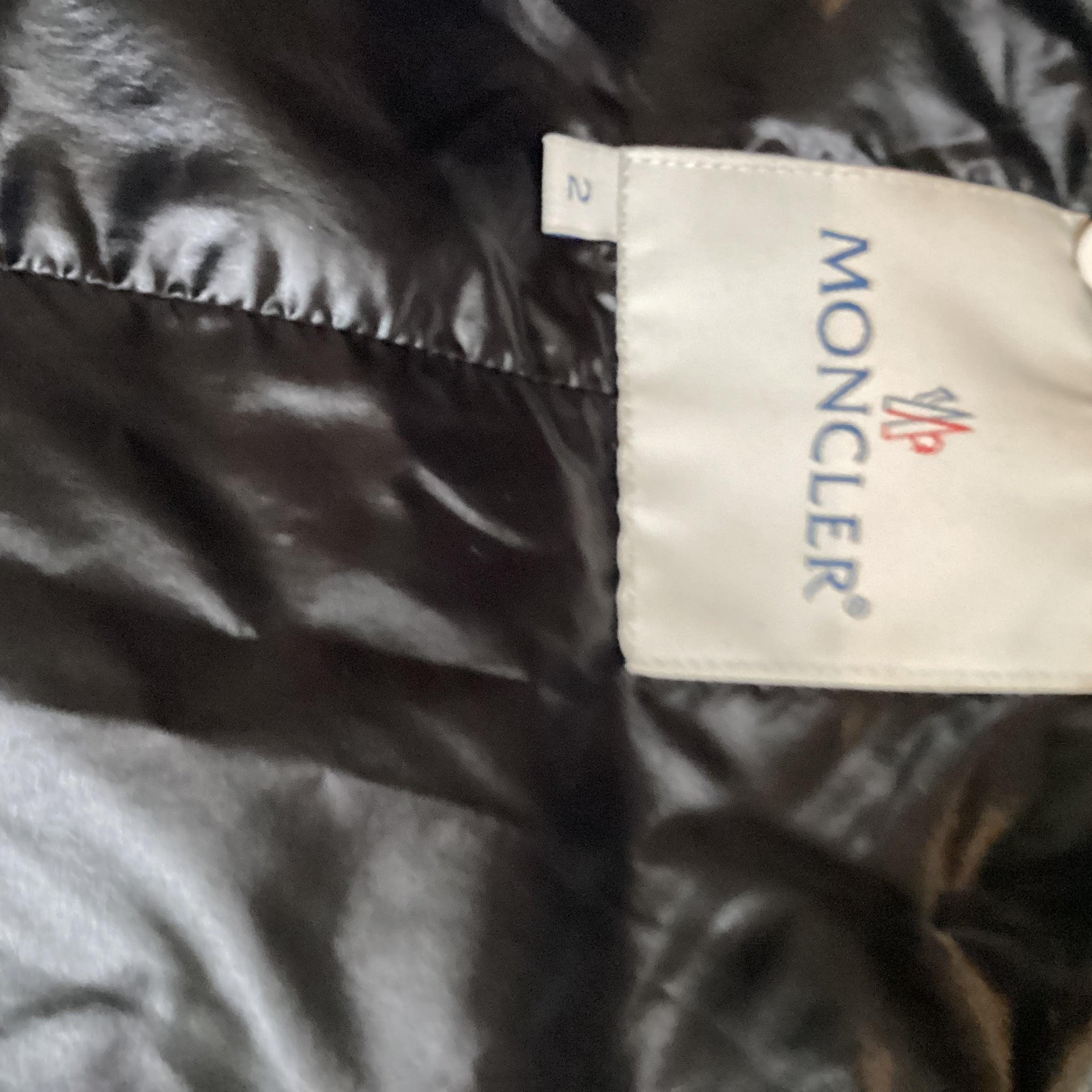Moncler Black Fur Hood Parka Size 2