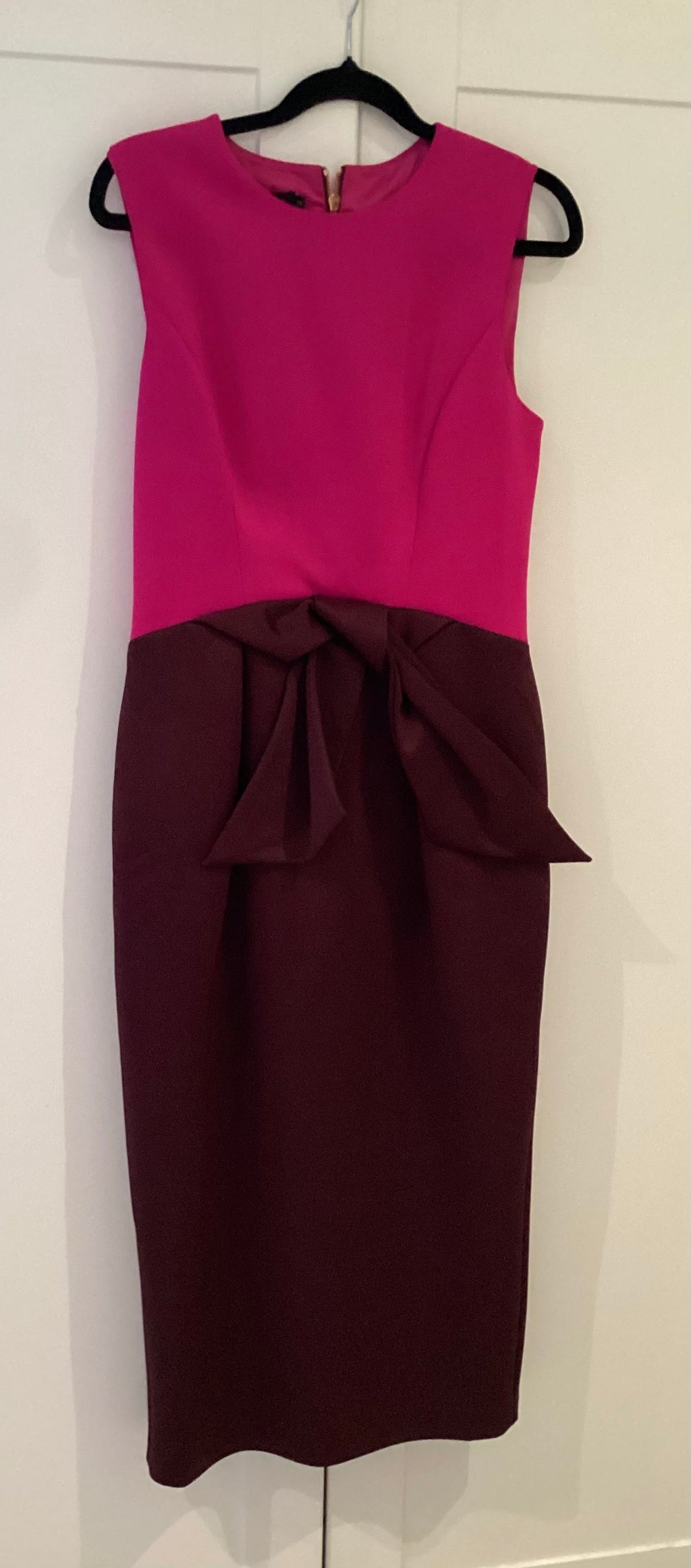 Ted Baker Pink & Burgundy Pencil Dress Size 2