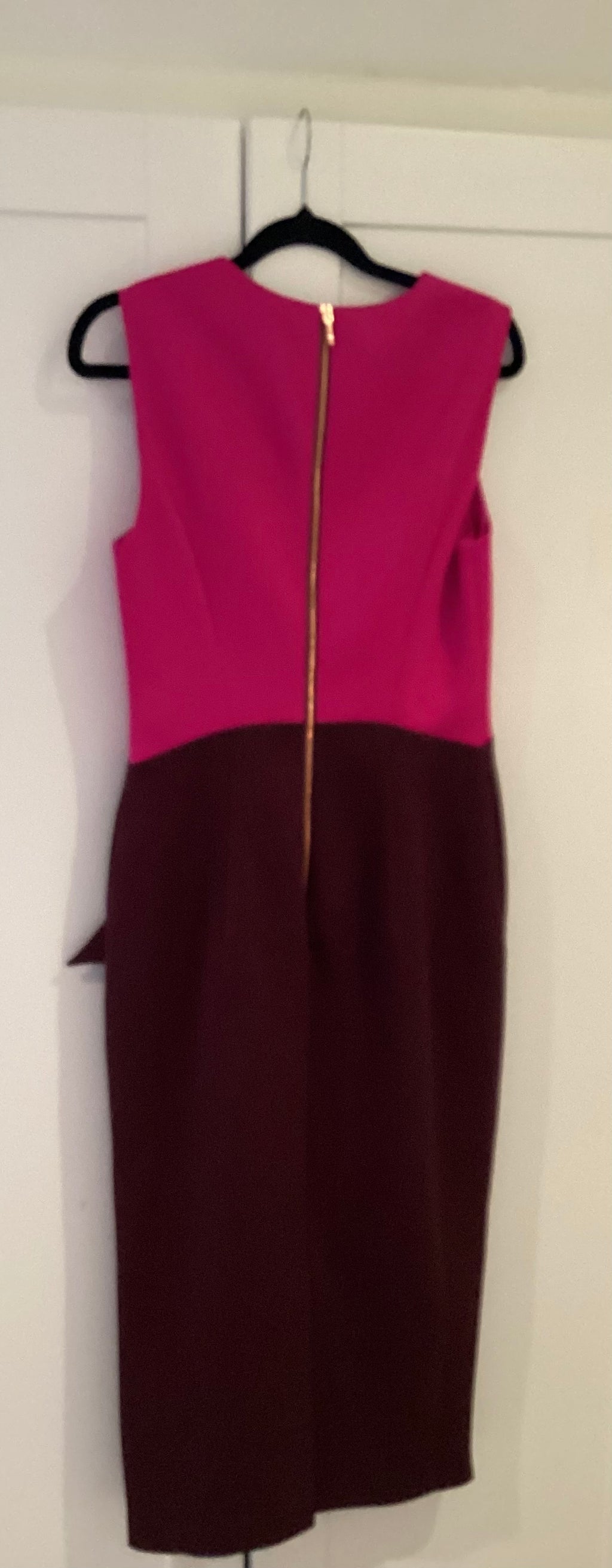 Ted Baker Pink & Burgundy Pencil Dress Size 2