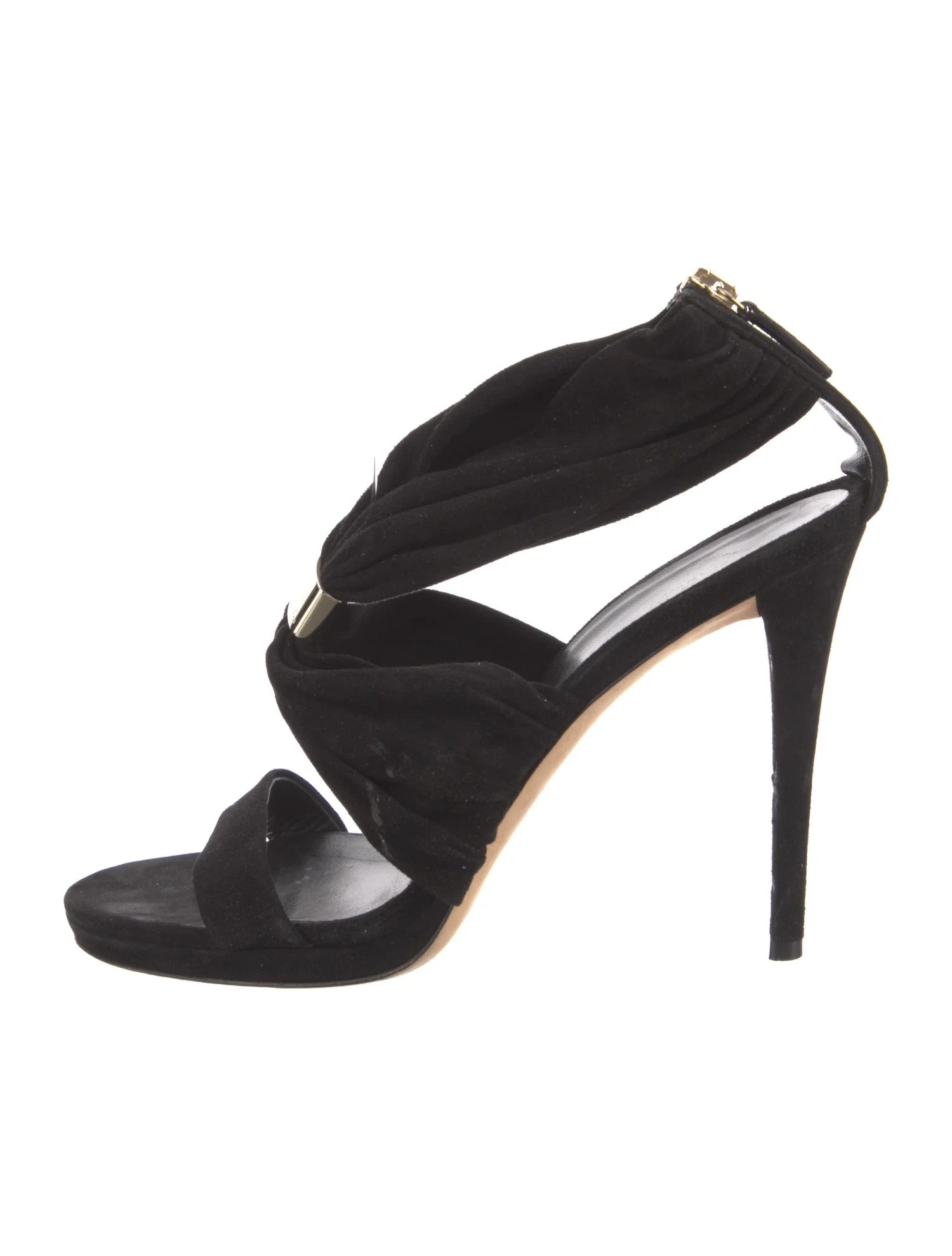 Gucci Black Suede ‘Carrie’ Sandals Size 37