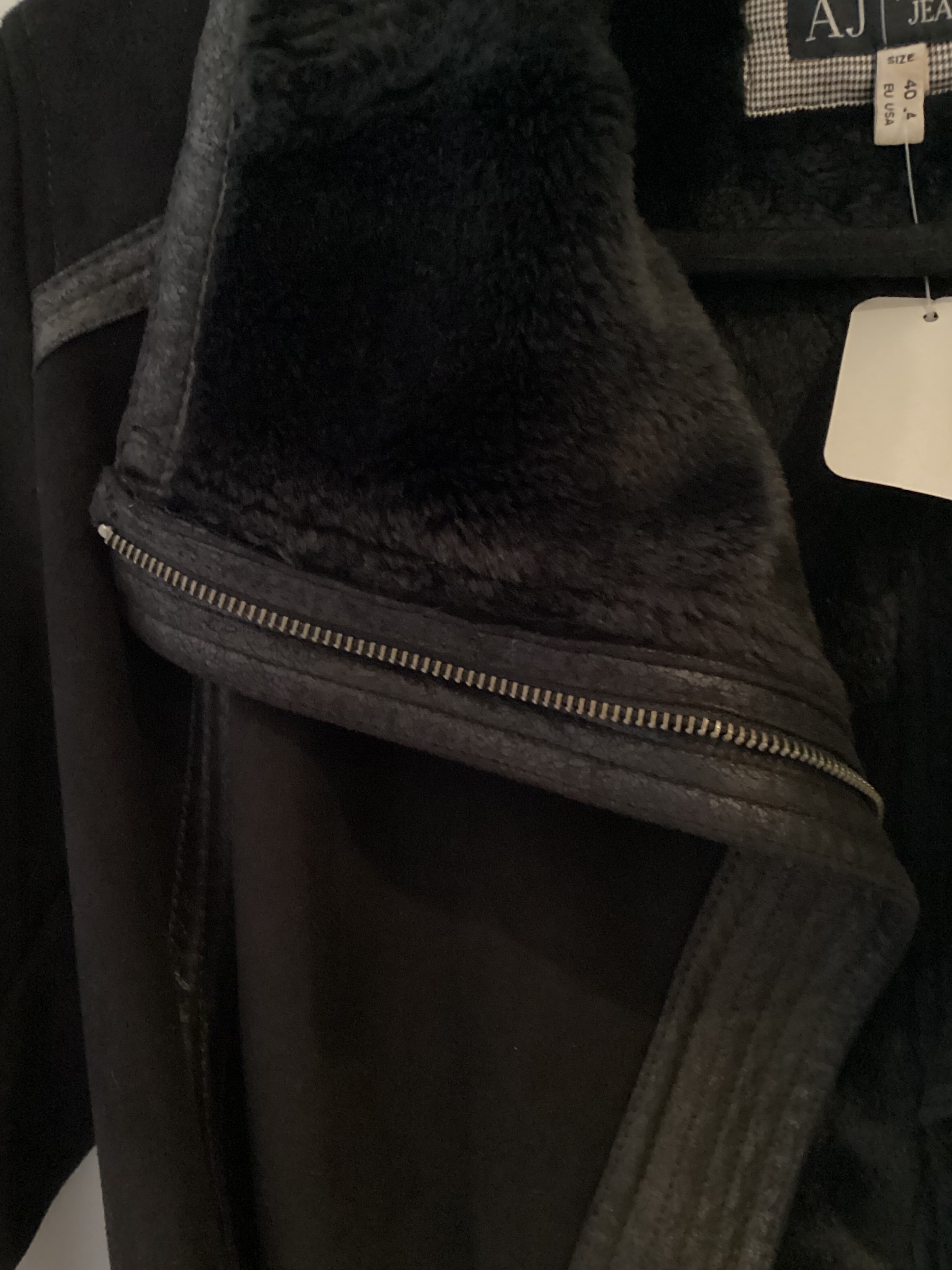 Armani Faux Suede and Fur Jacket Size 40