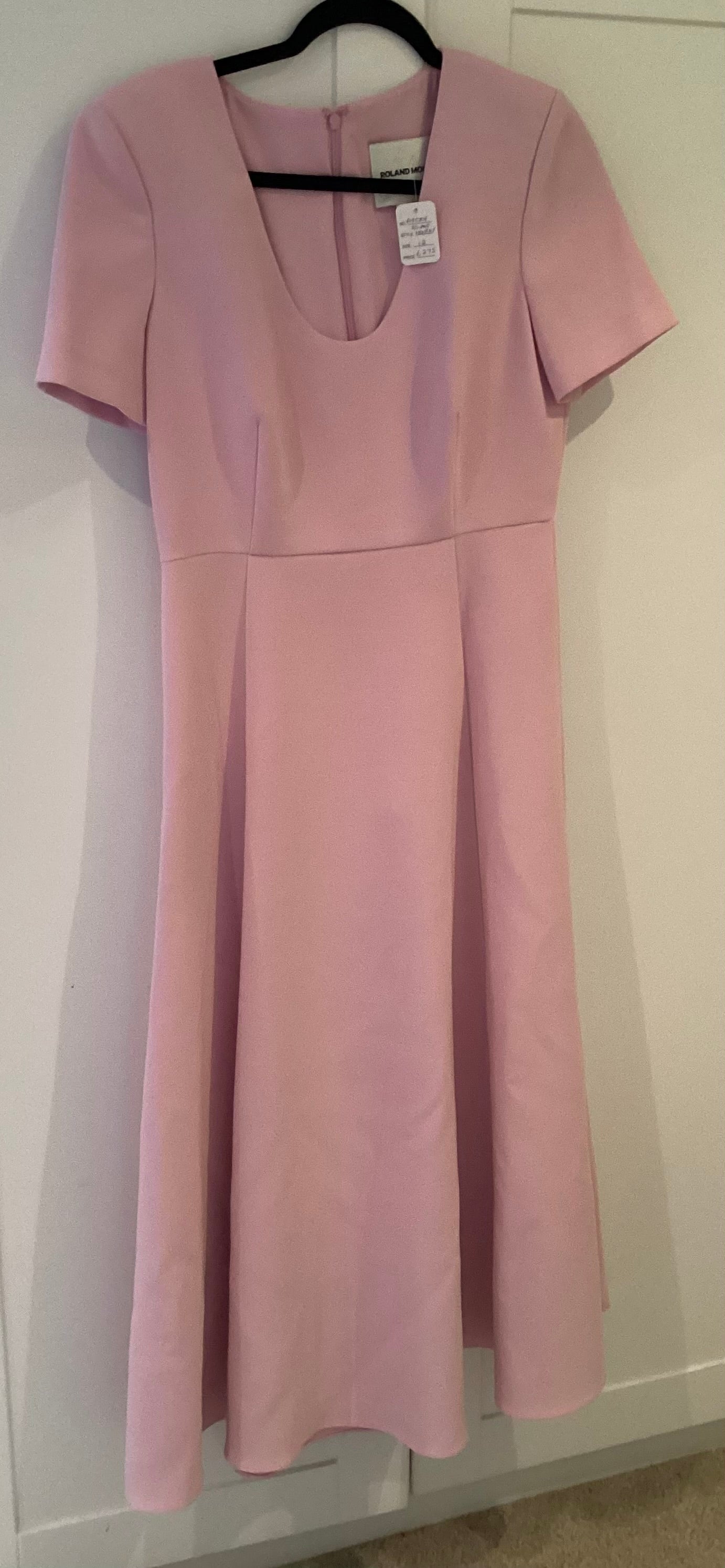 Roland Mouret Pink Fit and Flare Dress Size 12