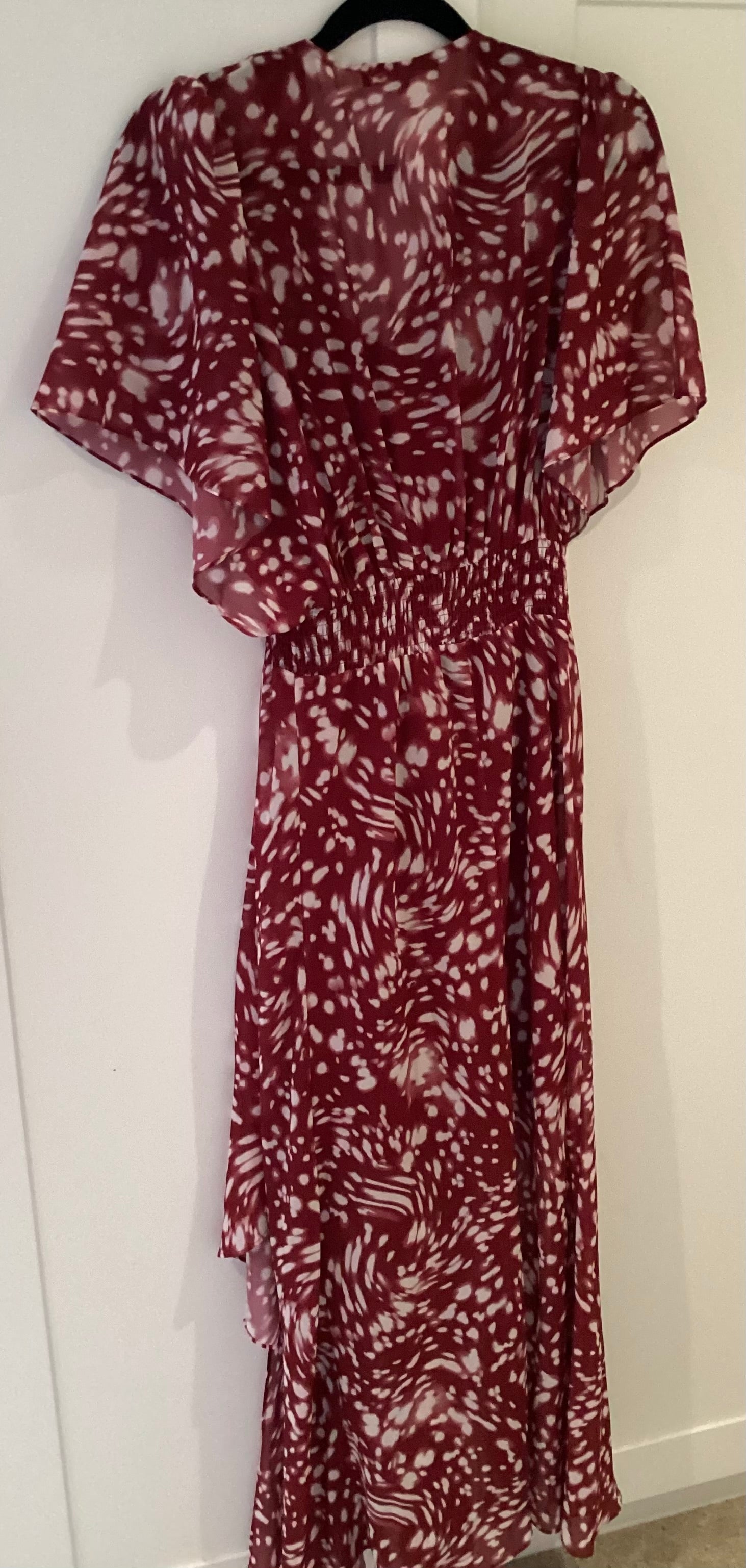 Maje ‘Richelle’ Red Chiffon Dress Size 38