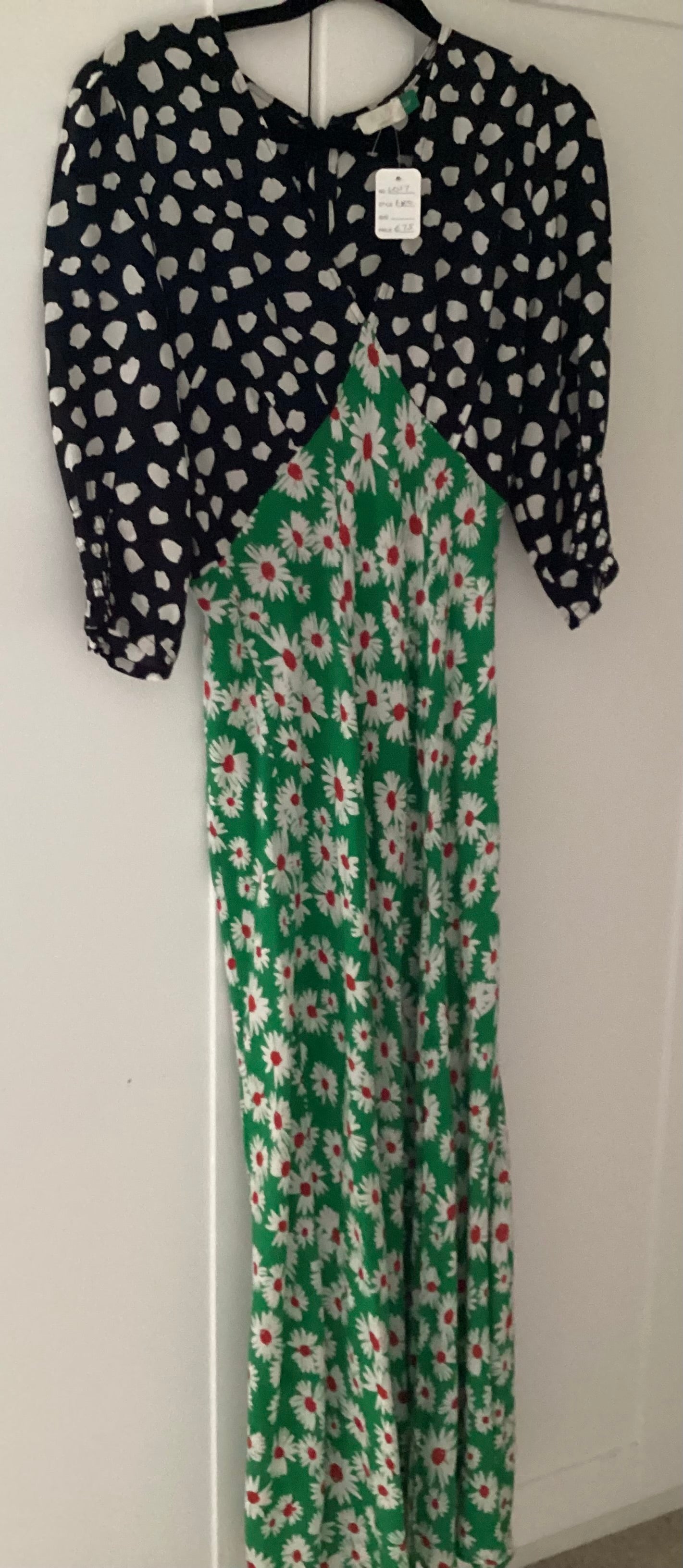 Rixo Martha Green/Black Daisy Dress Size S