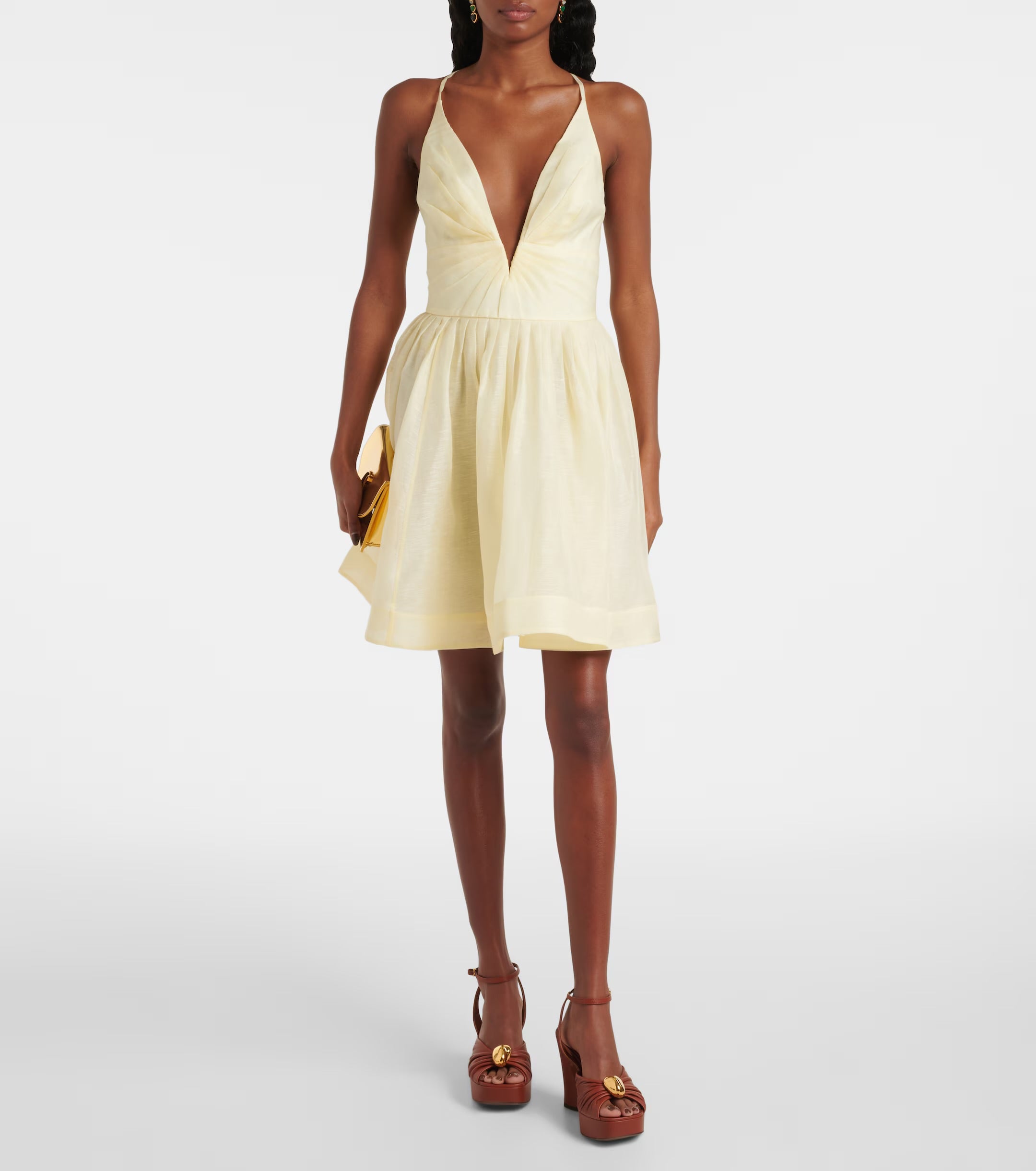 Zimmermann Lemon Silk & Linen Mini Dress Size 1 (S)