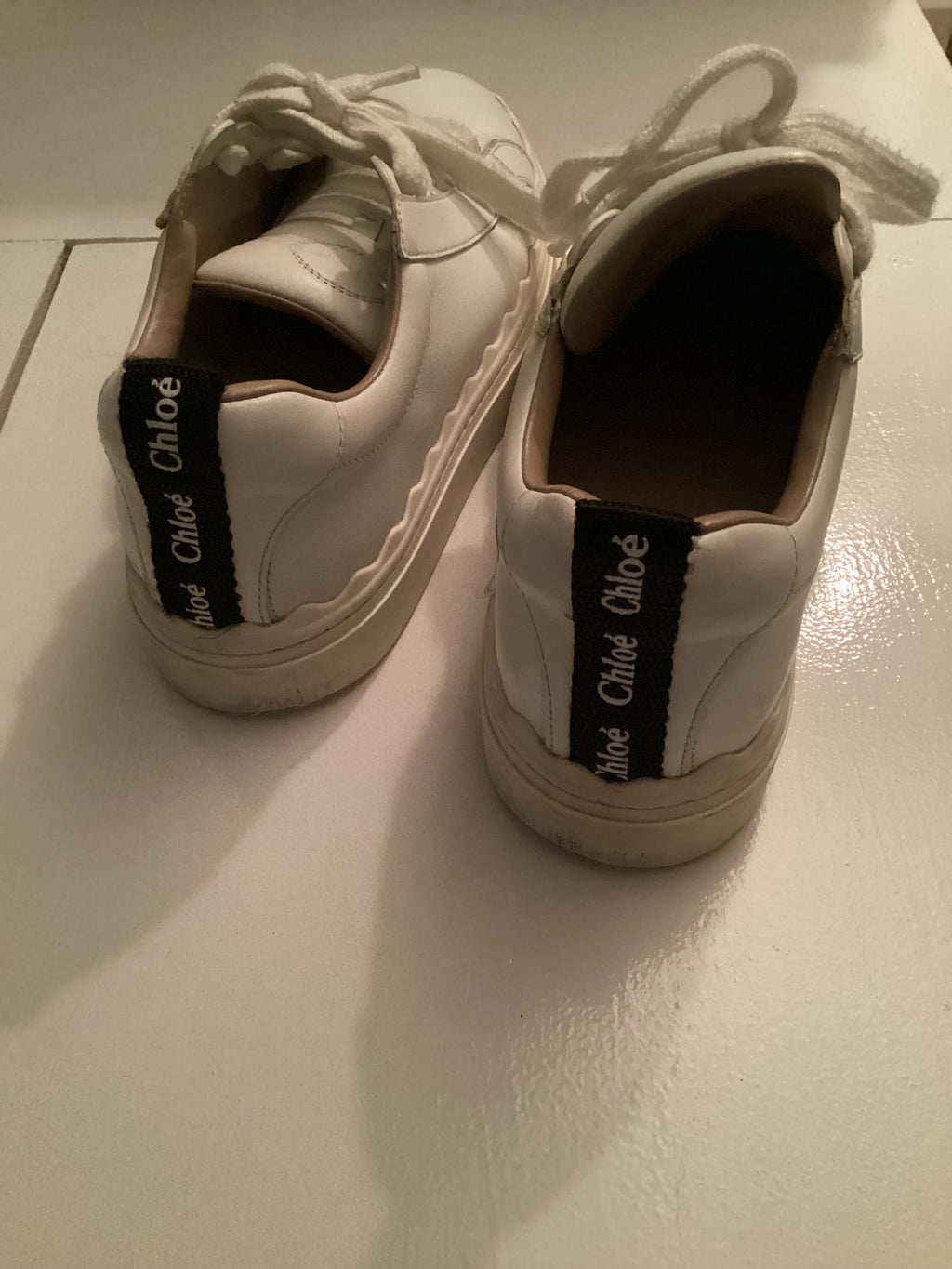 Chloé White Leather ‘Lauren’ Trainers Size 37