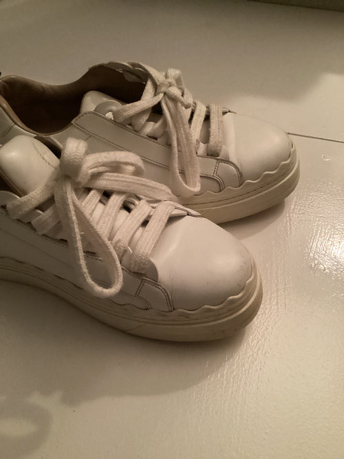 Chloé White Leather ‘Lauren’ Trainers Size 37