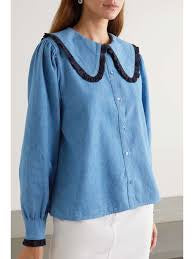 Rixo Denim Blouse Size 8