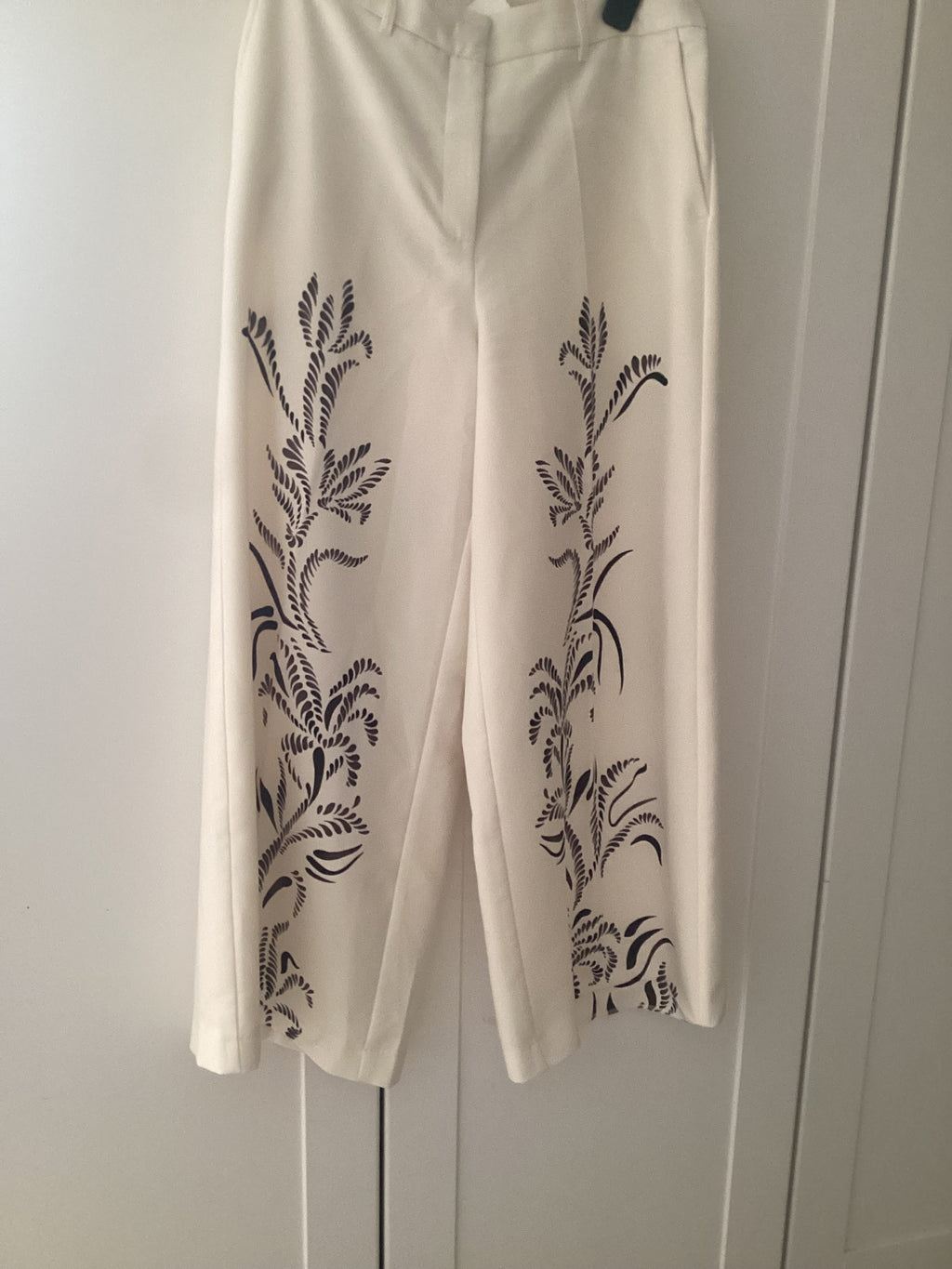 Marella Cream Floral Trousers Size 18