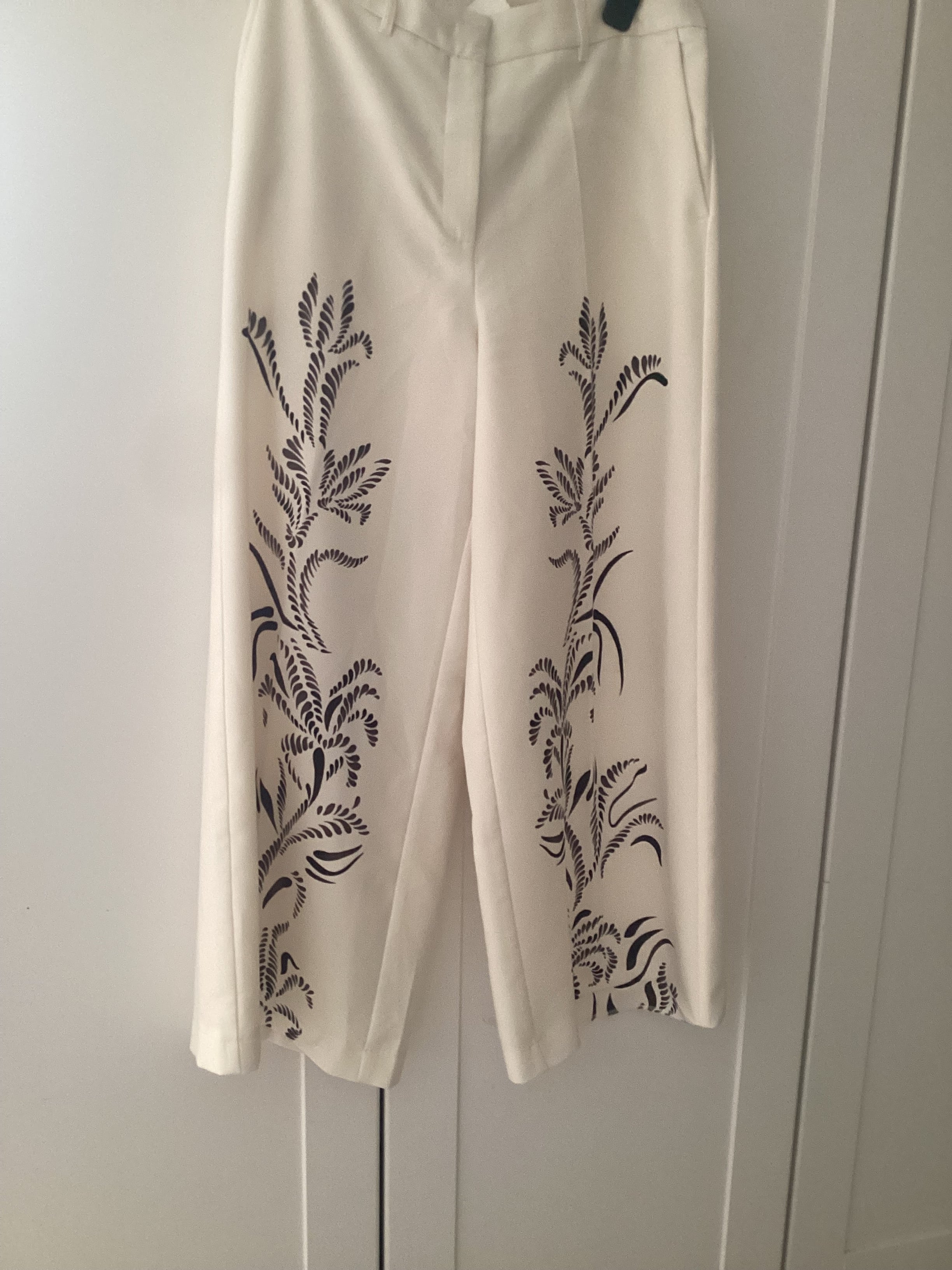 Marella Cream Floral Trousers Size 18