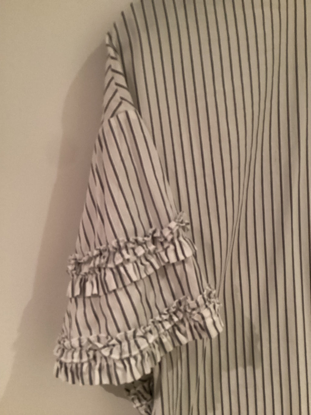 Victoria Beckham Striped Ruffle Top Size 10