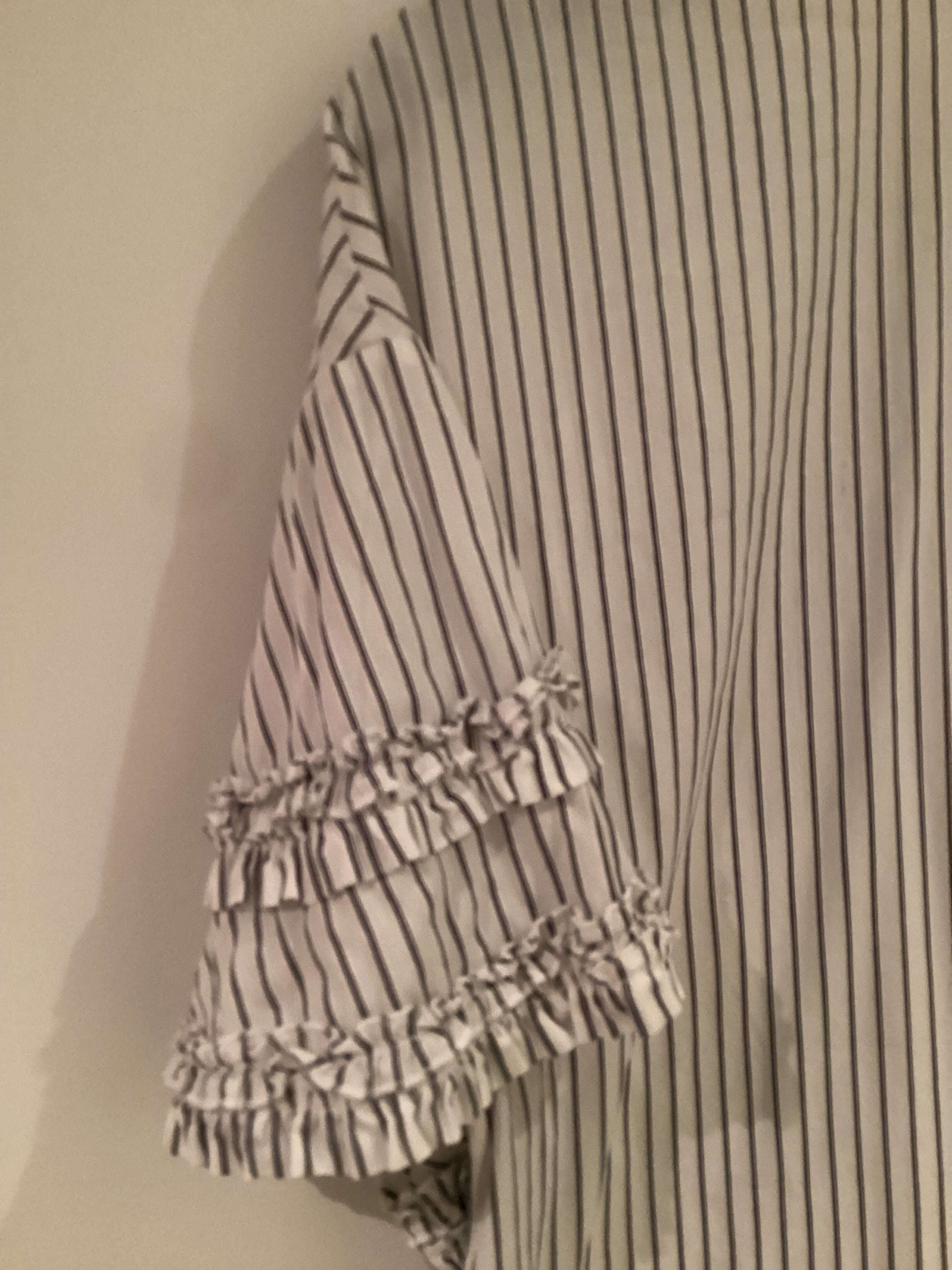 Victoria Beckham Striped Ruffle Top Size 10