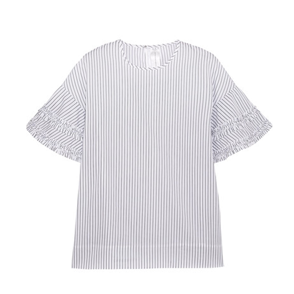 Victoria Beckham Striped Ruffle Top Size 10