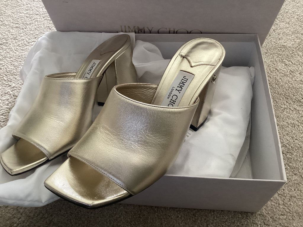 Jimmy Choo Gold Mules Size 38