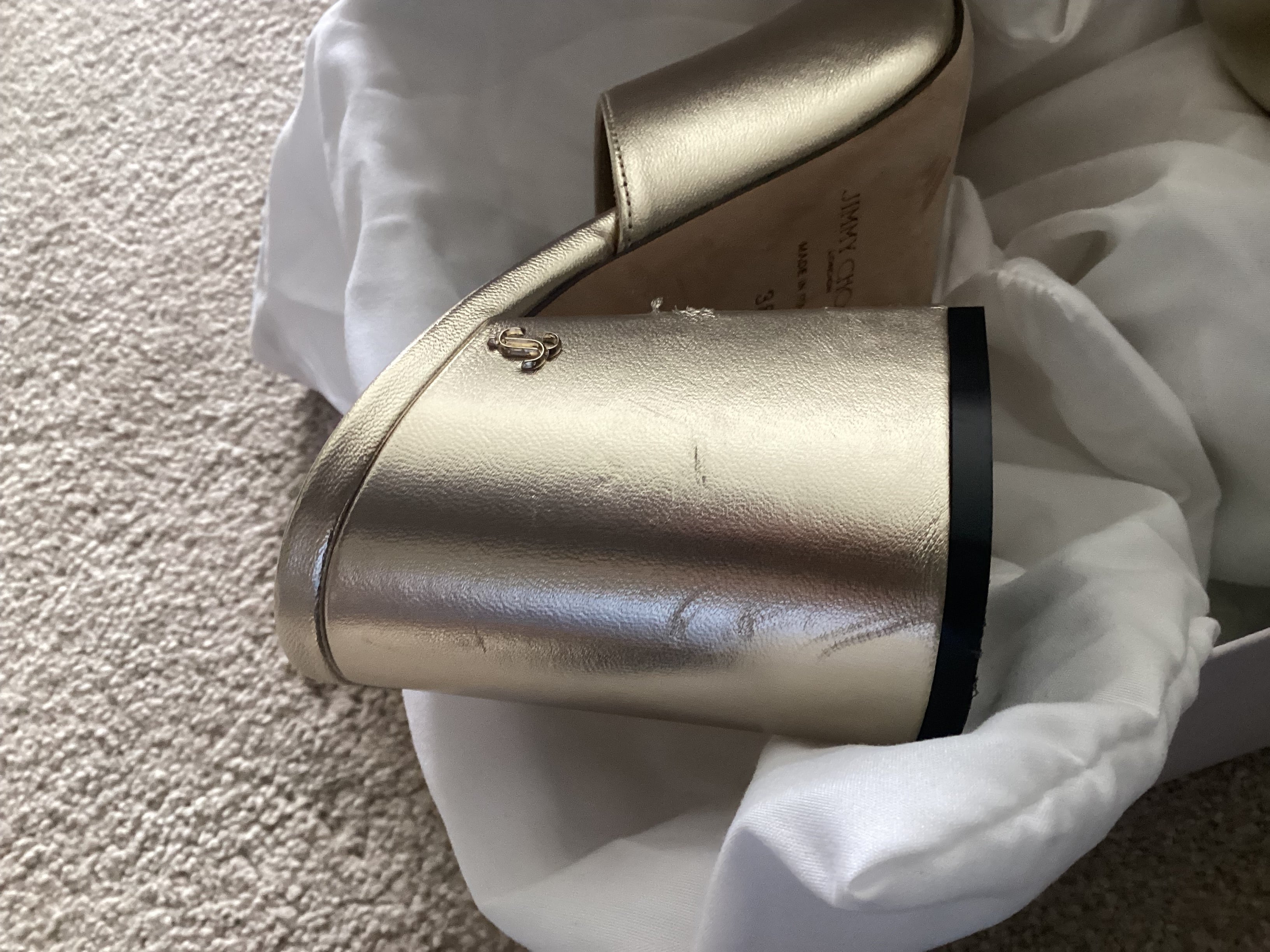 Jimmy Choo Gold Mules Size 38