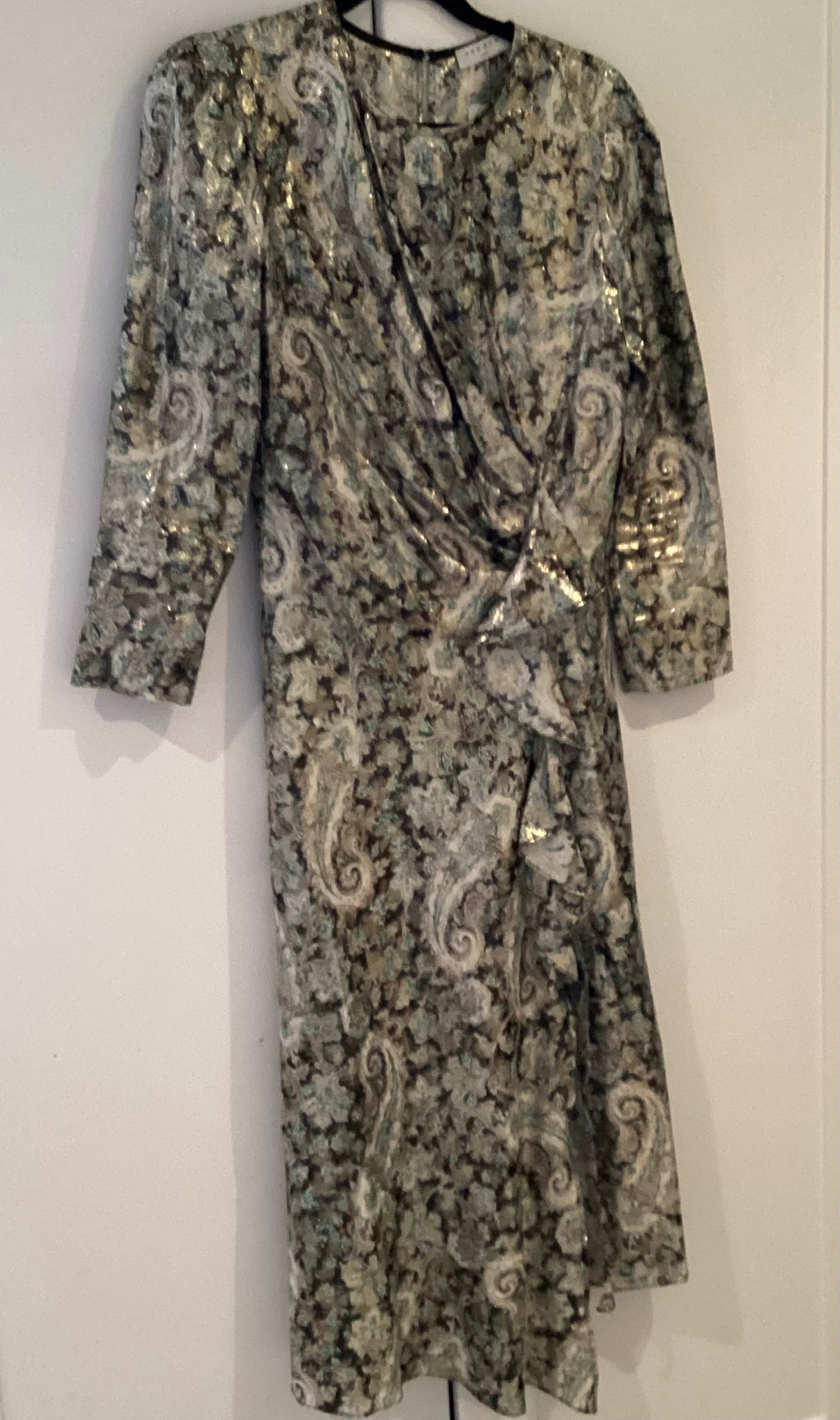 Sandro Metallic Paisley Dress Size 36/8