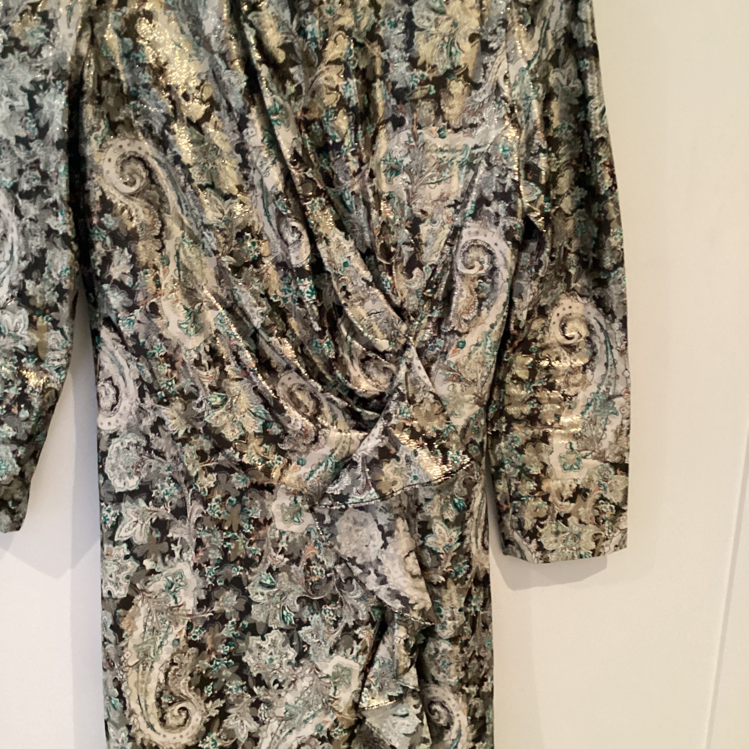 Sandro Metallic Paisley Dress Size 36/8