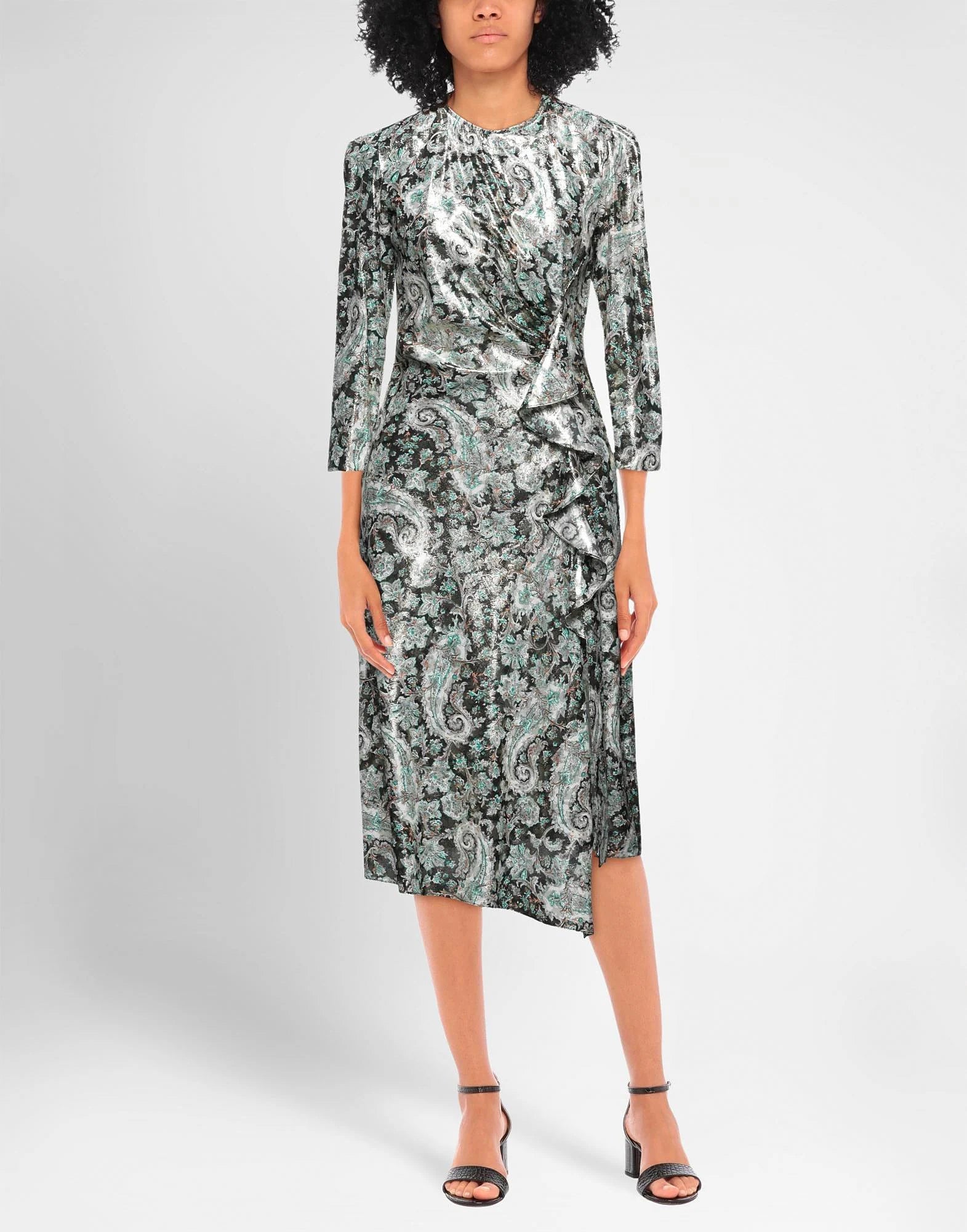 Sandro Metallic Paisley Dress Size 36/8