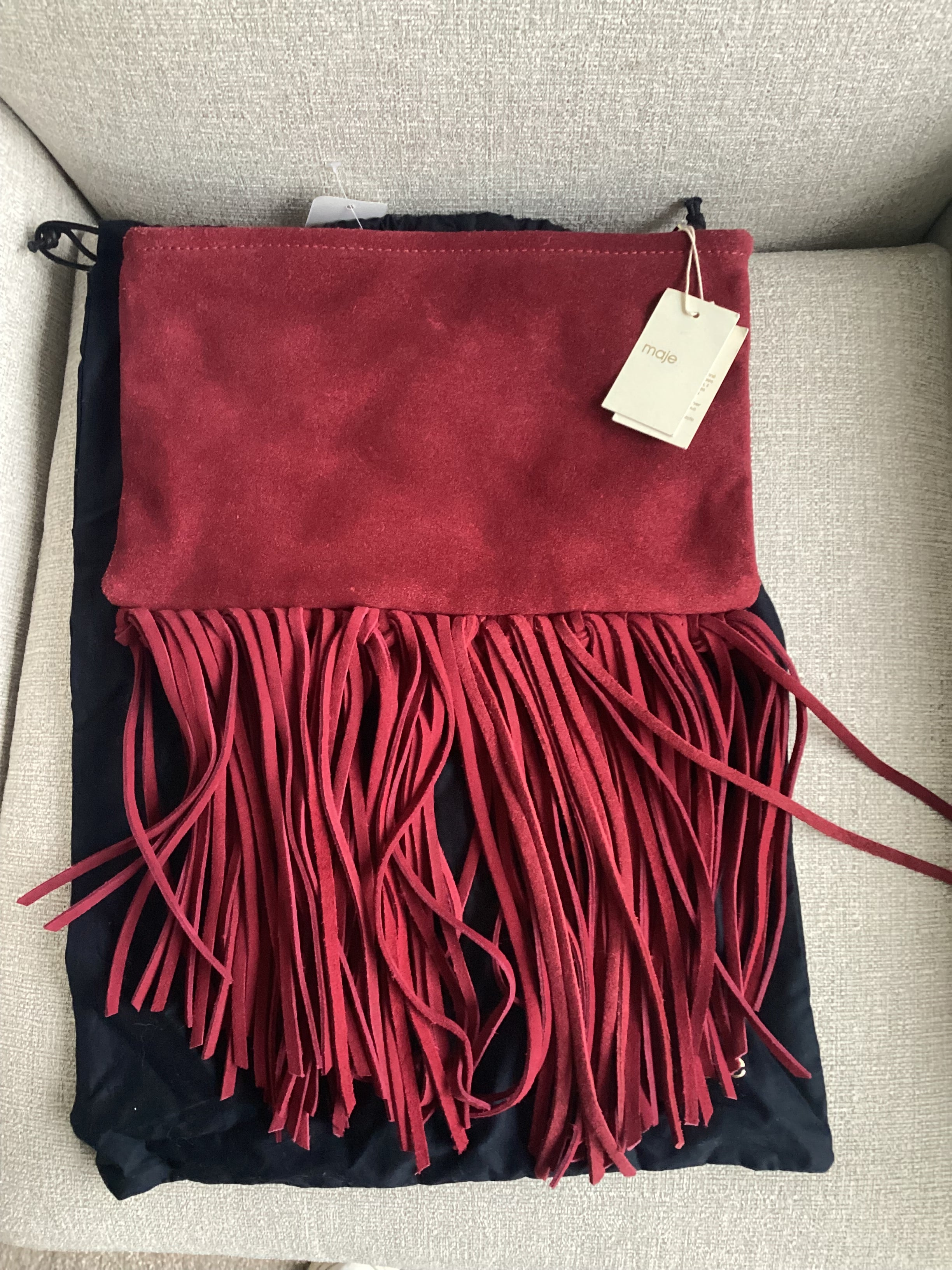 Maje Red Fringe Bag