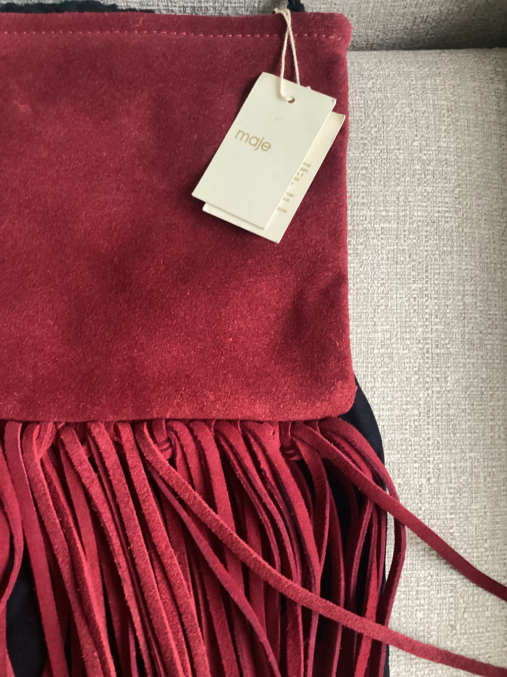 Maje Red Fringe Bag
