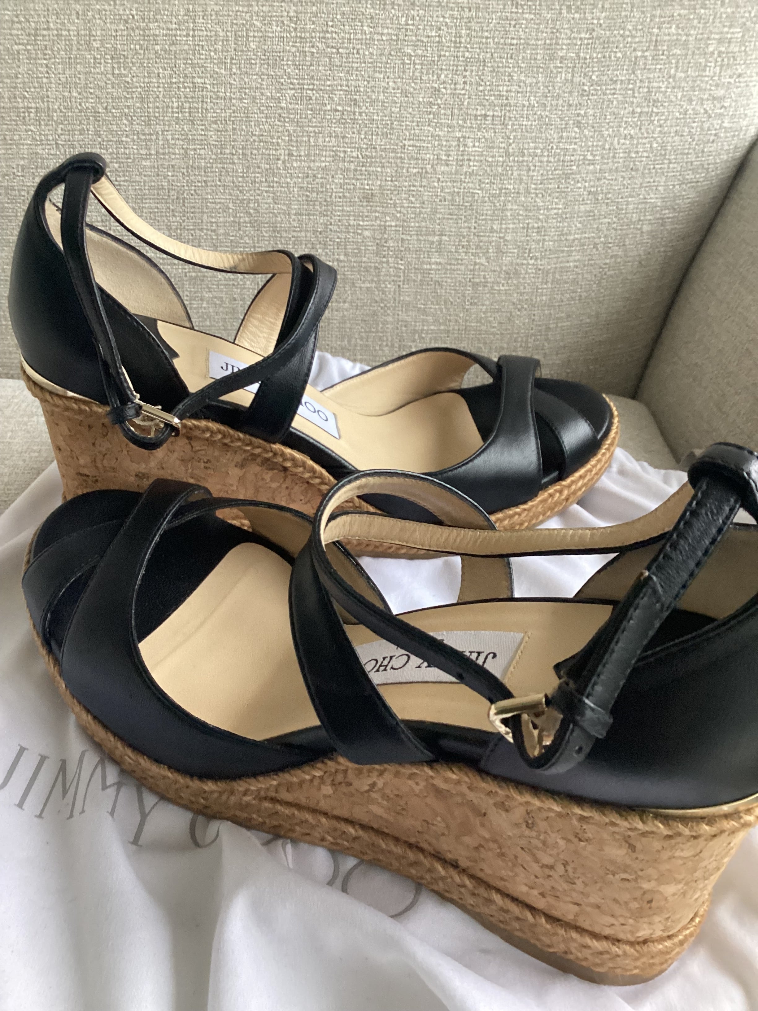 Black Jimmy Choo Alanah Wedges Size 38