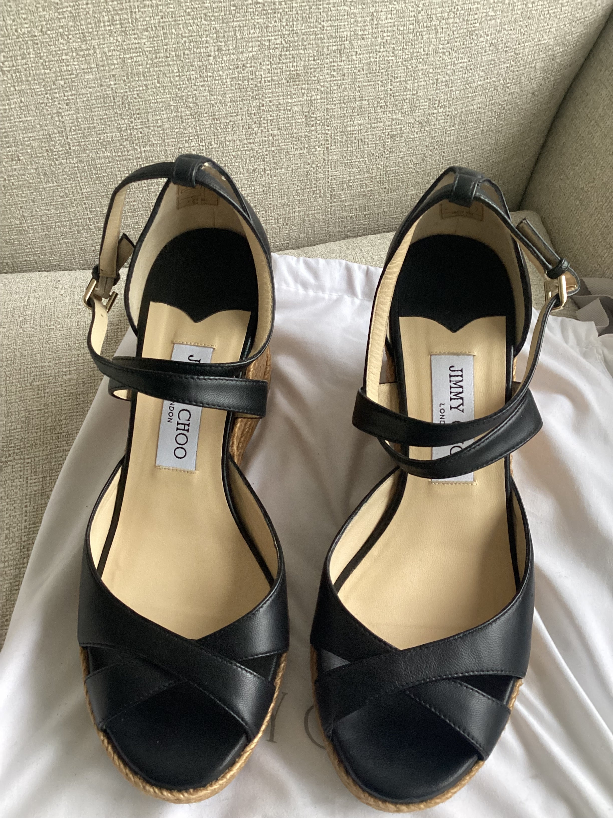 Black Jimmy Choo Alanah Wedges Size 38