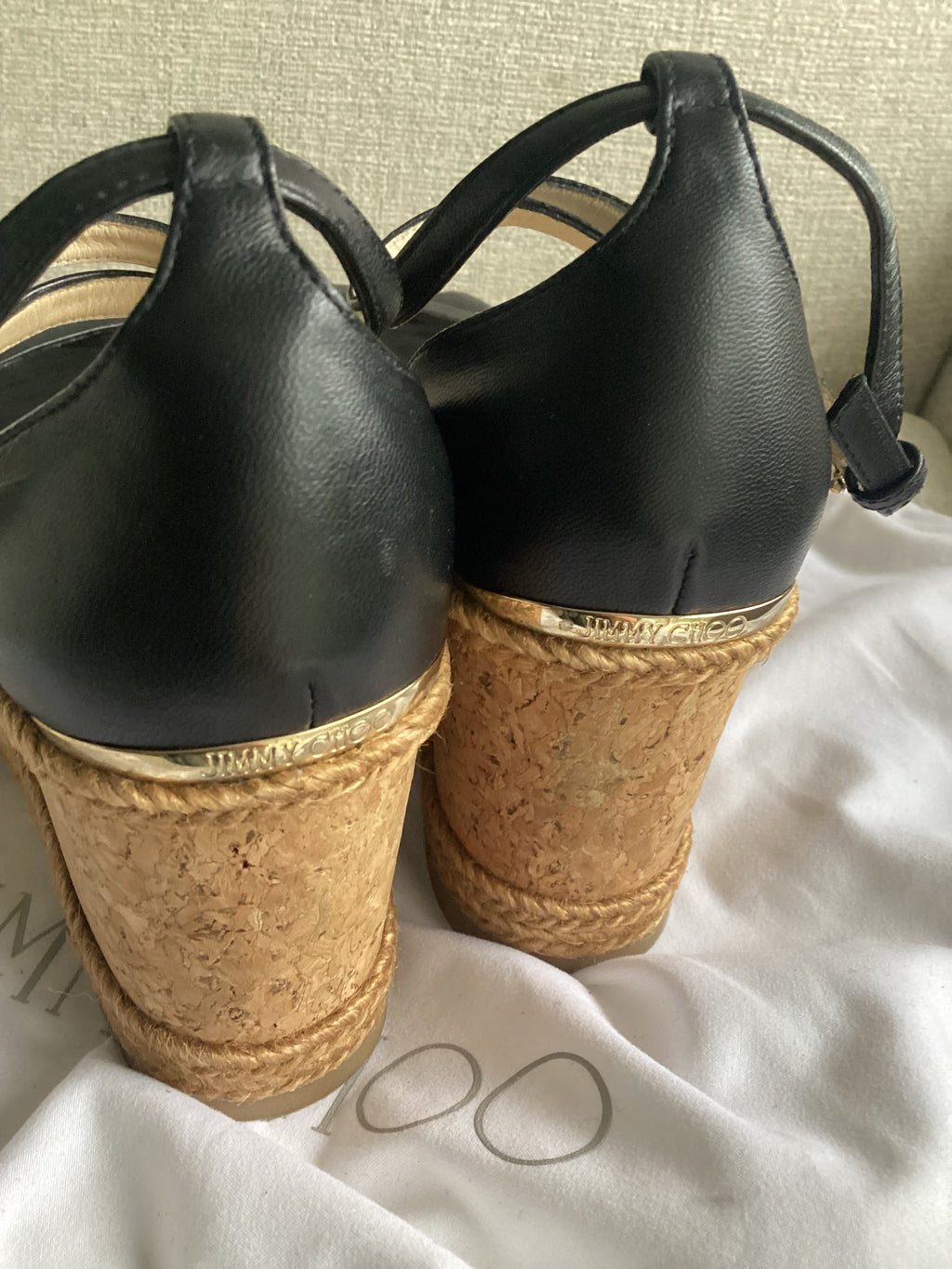 Black Jimmy Choo Alanah Wedges Size 38