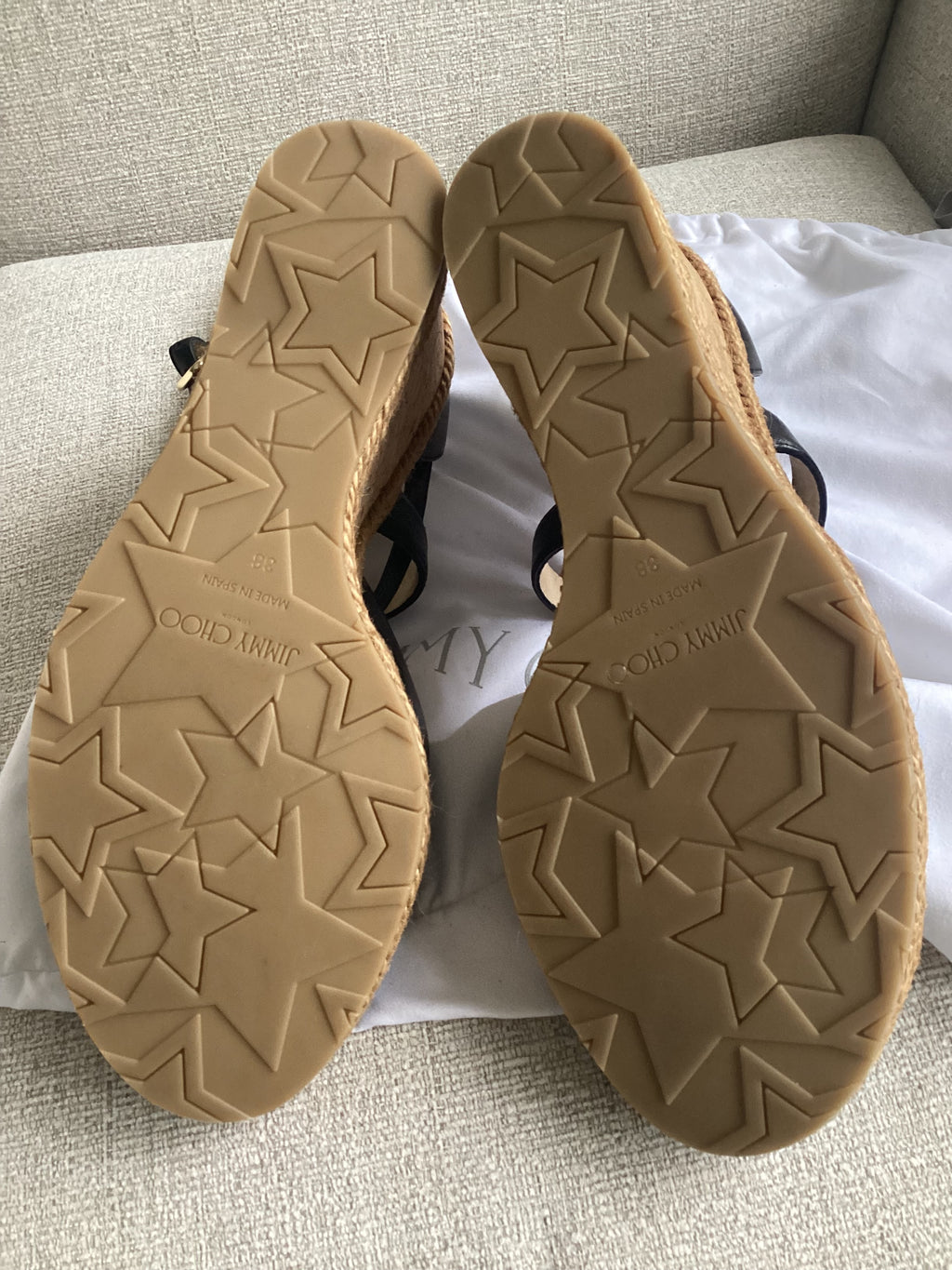 Black Jimmy Choo Alanah Wedges Size 38