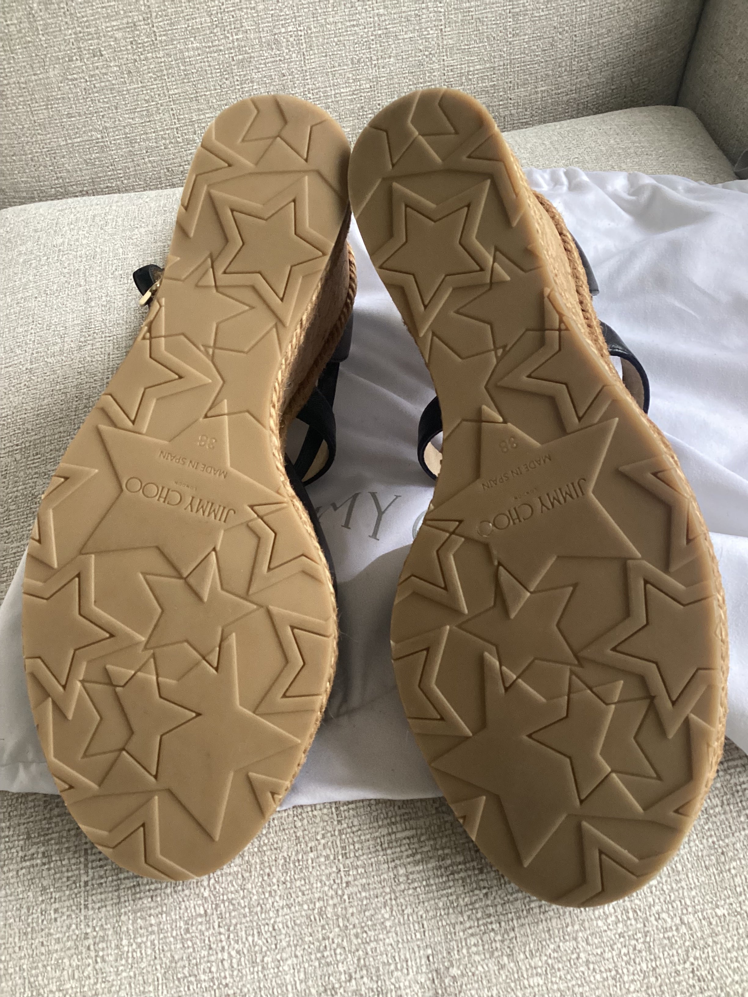 Black Jimmy Choo Alanah Wedges Size 38