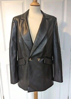 Mint Velvet Black Faux Leather Blazer Size 8